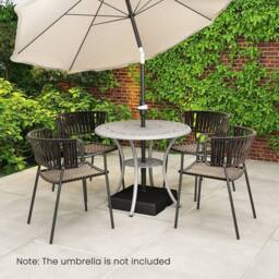 Gymax Mobile Parasol Base 59 kg Capacity Water/Sand Fillable Umbrella Stand in Black - thumbnail 8