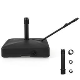 Gymax Mobile Parasol Base 59 kg Capacity Water/Sand Fillable Umbrella Stand in Black - thumbnail 1