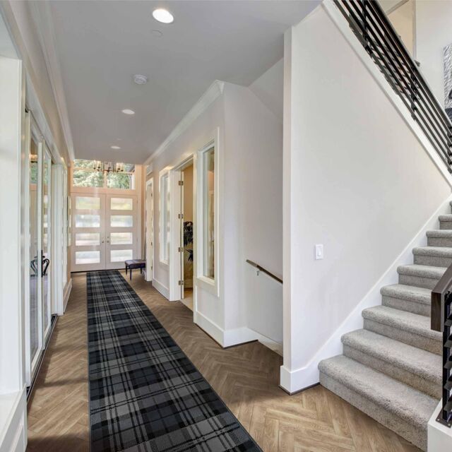 runrug Black Tartan Long Hallway Carpet Runner - Size: 70 cm x 420 cm - image 1