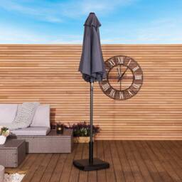 Charles Bentley 2m Patio Market Garden Parasol Umbrella Crank Function 4 Colours in Black - thumbnail 1