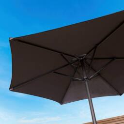 Charles Bentley 2m Patio Market Garden Parasol Umbrella Crank Function 4 Colours in Black - thumbnail 3