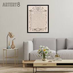 "Artery8 Gettysburg Address Abraham Lincoln Framed Canvas Wall Art Print in Beige - Size: W12"" x H16""" - thumbnail 3