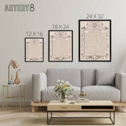 "Artery8 Gettysburg Address Abraham Lincoln Framed Canvas Wall Art Print in Beige - Size: W12"" x H16""" - thumbnail 4