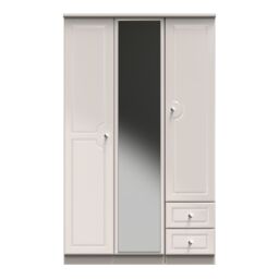 Ready Assembled 2 U Stratford Tall Triple Mirror + Drawer Wardrobe (Ready Assembled) in Taupe - thumbnail 1