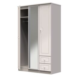 Ready Assembled 2 U Stratford Tall Triple Mirror + Drawer Wardrobe (Ready Assembled) in Taupe - thumbnail 5