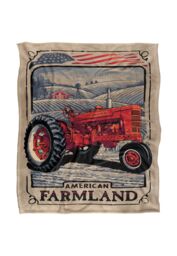 JQ Licensing Rle American Farmland Tractor Silky Touch Super Soft Throw Blanket 152 X 127 cm in White - thumbnail 1