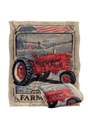 JQ Licensing Rle American Farmland Tractor Silky Touch Super Soft Throw Blanket 152 X 127 cm in White - thumbnail 2