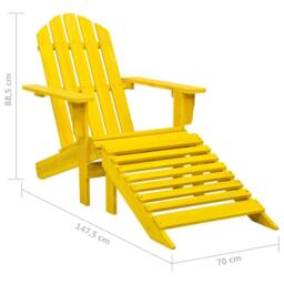 Berkfield Home Garden Adirondack Chair with Ottoman Solid Fir Wood Yellow - thumbnail 8