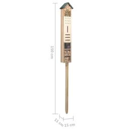 Berkfield Home Insect Hotel 15x11x150 cm Firwood in Brown - Size: 15 x 11 x 150 cm - thumbnail 6