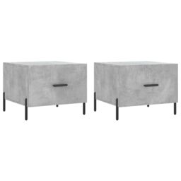 Berkfield Home Coffee Tables 2 pcs Concrete Grey 50x50x40 cm Engineered Wood - Size: 50 x 50 x 40 cm - thumbnail 2