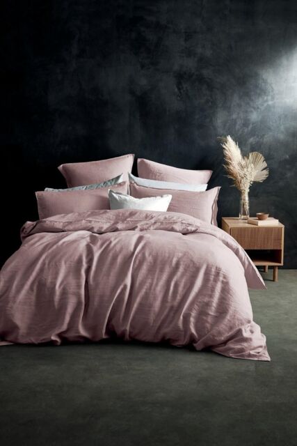 Lazy Linen 'Pure Washed Linen' Pillowcase Pair in Pink - image 1