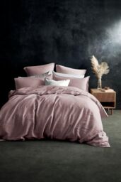 Lazy Linen 'Pure Washed Linen' Pillowcase Pair in Pink