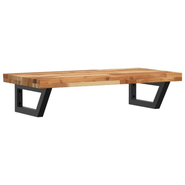 Berkfield Home Basin Shelf Wall Mounted Steel & Solid Wood Acacia in Brown - image 1