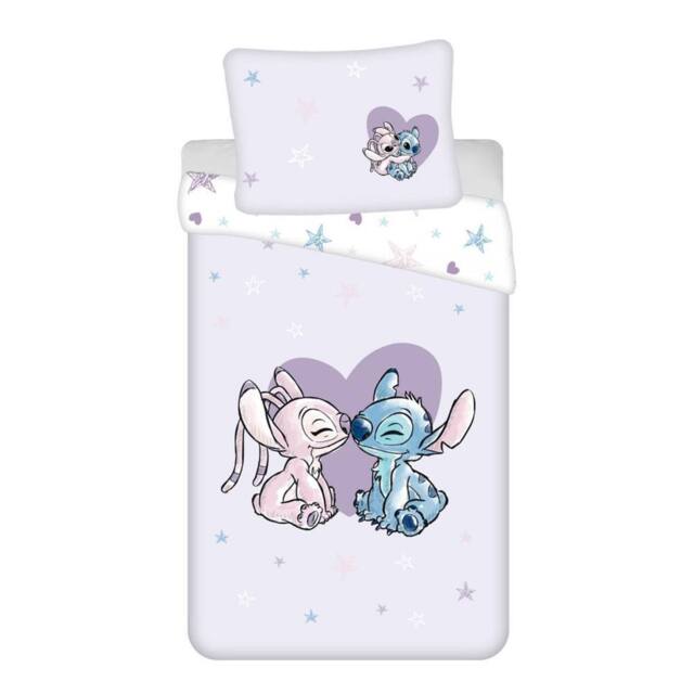 Lilo & Stitch Heart Duvet Cover Set in Purple - Size: Single