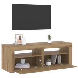 Berkfield Home TV Cabinet with LED Lights Artisan Oak 120x35x40 cm Engineered Wood in Brown - Size: 120 x 35 x 40 cm - thumbnail 5