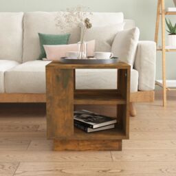 Berkfield Home Coffee Table Smoked Oak 40x40x43 cm Engineered Wood in Brown - Size: 40 x 40 x 43 cm - thumbnail 3