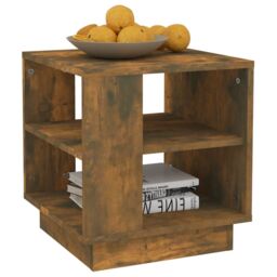 Berkfield Home Coffee Table Smoked Oak 40x40x43 cm Engineered Wood in Brown - Size: 40 x 40 x 43 cm - thumbnail 4