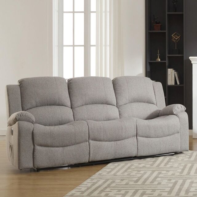 Artemis Home Marldon 3 Seat Reclining Sofa in Light Grey - image 1
