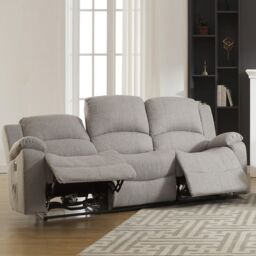 Artemis Home Marldon 3 Seat Reclining Sofa in Light Grey - thumbnail 2