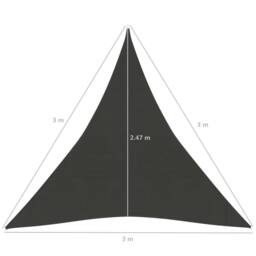 Berkfield Home Sunshade Sail 160 g/m ² Anthracite 3x3x3 m HDPE in Black - thumbnail 6