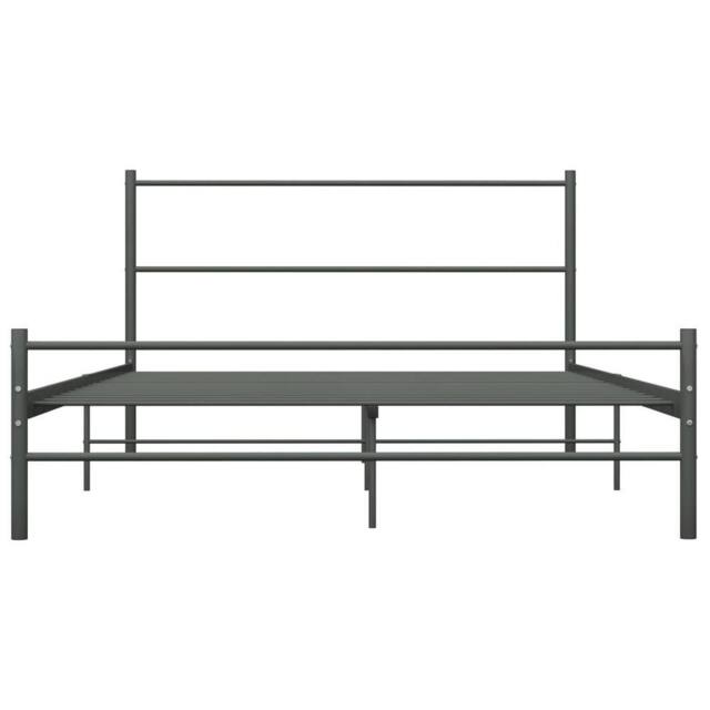 Berkfield Home Elegant Bed Frame Grey Metal 160x200 cm - image 1