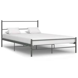 Berkfield Home Elegant Bed Frame Grey Metal 160x200 cm - thumbnail 2