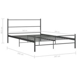Berkfield Home Elegant Bed Frame Grey Metal 160x200 cm - thumbnail 7