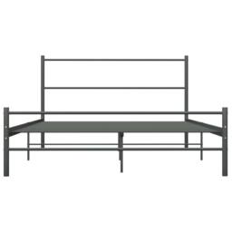 Berkfield Home Elegant Bed Frame Grey Metal 160x200 cm - thumbnail 1