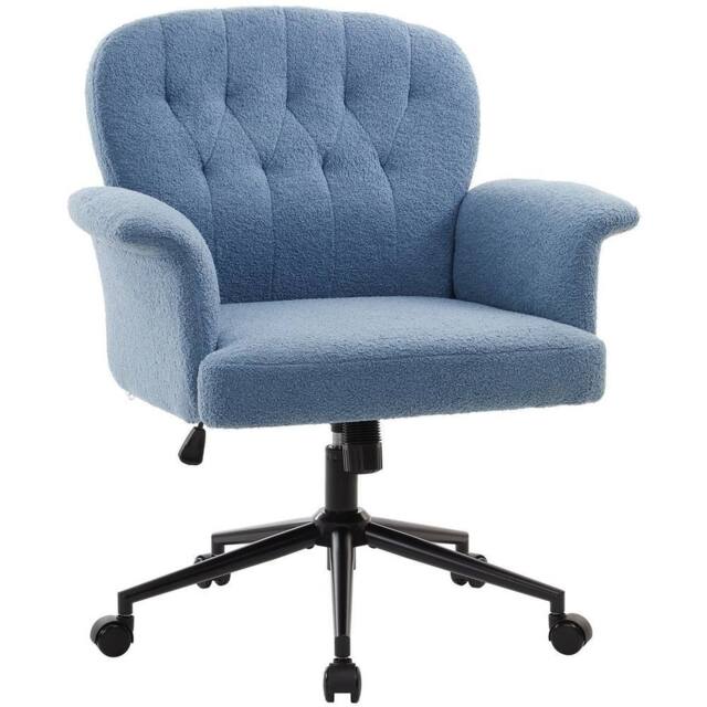KORVIXA Blue Teddy Fabric Cozy Desk Chair - Size: 100 cm - image 1