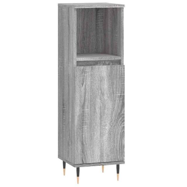 Berkfield Home Bathroom Cabinet Grey Sonoma 30x30x100 cm Engineered Wood - Size: 30 x 30 x 100 cm - image 1