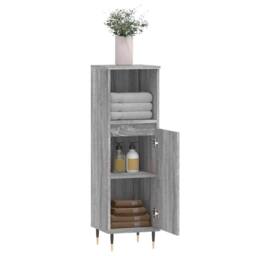 Berkfield Home Bathroom Cabinet Grey Sonoma 30x30x100 cm Engineered Wood - Size: 30 x 30 x 100 cm - thumbnail 4