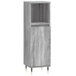 Berkfield Home Bathroom Cabinet Grey Sonoma 30x30x100 cm Engineered Wood - Size: 30 x 30 x 100 cm