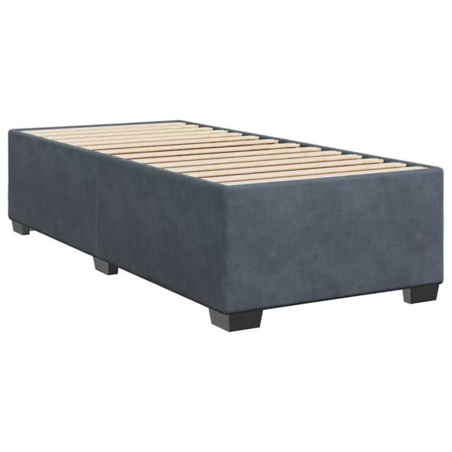 Berkfield Home Soft Bed Frame without Mattress Dark Grey Single Velvet in Dark Grey - Size: Single - image 1