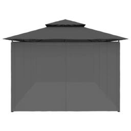 Berkfield Home Gazebo with Curtains 600x298x270 cm Anthracite in Charcoal - Size: 600 x 298 x 270 cm - thumbnail 6