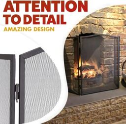 Marco Paul Large Black Folding Fire Screen Spark Guard - thumbnail 5