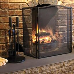 Marco Paul Large Black Folding Fire Screen Spark Guard - thumbnail 1