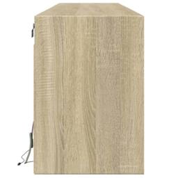 Berkfield Home TV Wall Cabinet with LED Sonoma Oak 180x31x45 cm in Light Oak - Size: 180 x 31 x 45 cm - thumbnail 7
