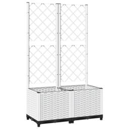 Berkfield Home Garden Planter with Trellis White 80x40x136 cm PP - Size: 80 x 40 x 136 cm - thumbnail 3