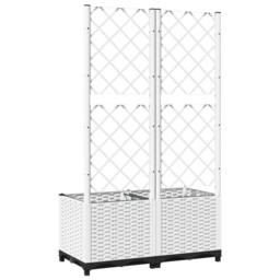 Berkfield Home Garden Planter with Trellis White 80x40x136 cm PP - Size: 80 x 40 x 136 cm - thumbnail 6