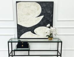 Modish Furnishing Black & Cream Black Framed Wall Art - thumbnail 1