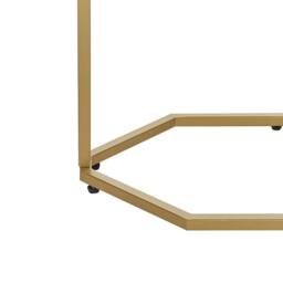 Wyld and Coco Console Table 100 x 30 cm White Marble Effect Top Gold Powder Coat - thumbnail 6