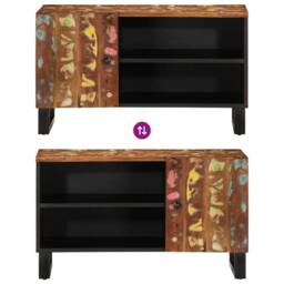 Berkfield Home TV Cabinet 80x33x46 cm Solid Wood Reclaimed&Engineered Wood in Brown - Size: 80 x 33 x 46 cm - thumbnail 6