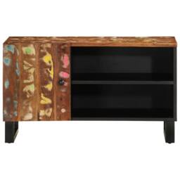 Berkfield Home TV Cabinet 80x33x46 cm Solid Wood Reclaimed&Engineered Wood in Brown - Size: 80 x 33 x 46 cm - thumbnail 1