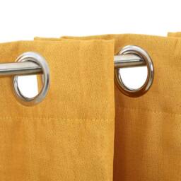 Berkfield Home Linen-Look Blackout Curtains with Grommets Yellow 290x245cm - Size: 290x245 cm