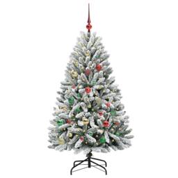 Berkfield Home Artificial Christmas Tree Green & White 150 cm PVC & Metal - thumbnail 3