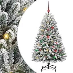 Berkfield Home Artificial Christmas Tree Green & White 150 cm PVC & Metal - thumbnail 2
