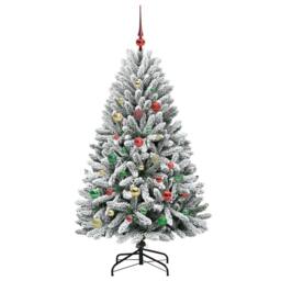Berkfield Home Artificial Christmas Tree Green & White 150 cm PVC & Metal - thumbnail 6