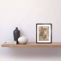 "Artery8 Wall Art Print Upcycled Music Book Page Singer Portrait Artwork Framed 9X7 Inch in Brown - Size: W7"" x H9""" - thumbnail 2