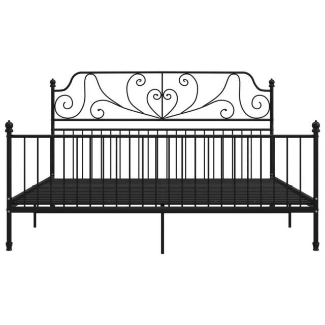 Berkfield Home Comfortable Bed Frame Black Metal 200x200 cm - image 1