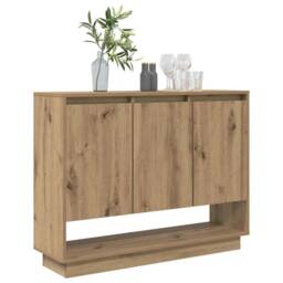 Berkfield Home Sideboard Artisan oak 97 x 29 x 75 cm Engineered wood in Brown - thumbnail 3
